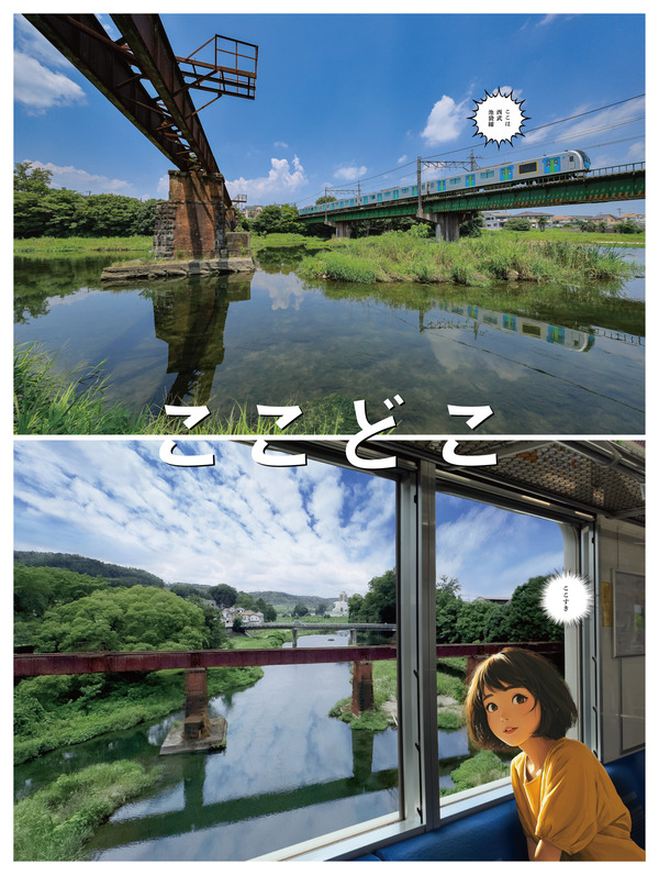 西武に乗ってかつて「武蔵野鉄道」の旧入間川橋梁。